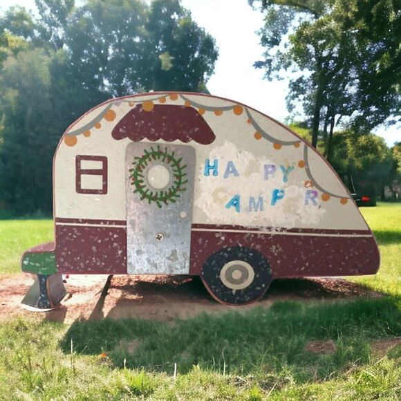 Folk Art Primitive Camper Sign HAPPY CAMPER Teardrop RV Primitives by Kathy. - Picture 14 of 15